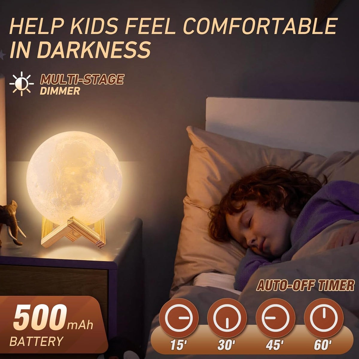 Enchanting 3D Moon Lamp for Kids